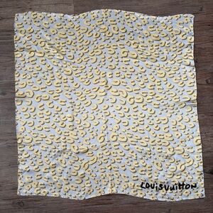 LOUIS VUITTON STEPHEN SPROUSE AW06 LEOPARD PRINT SILK ROLLED SCARF GREY 27"